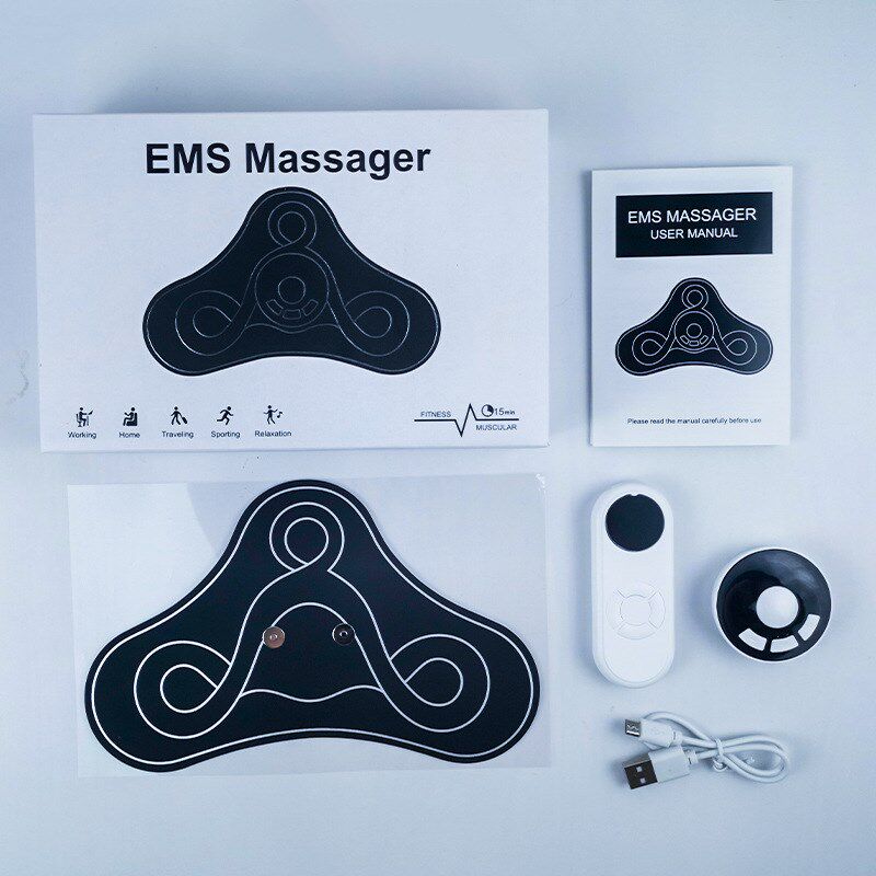 迷你EMS按摩贴健腹贴t脉冲按摩仪智能电动全身按摩器充电遥控