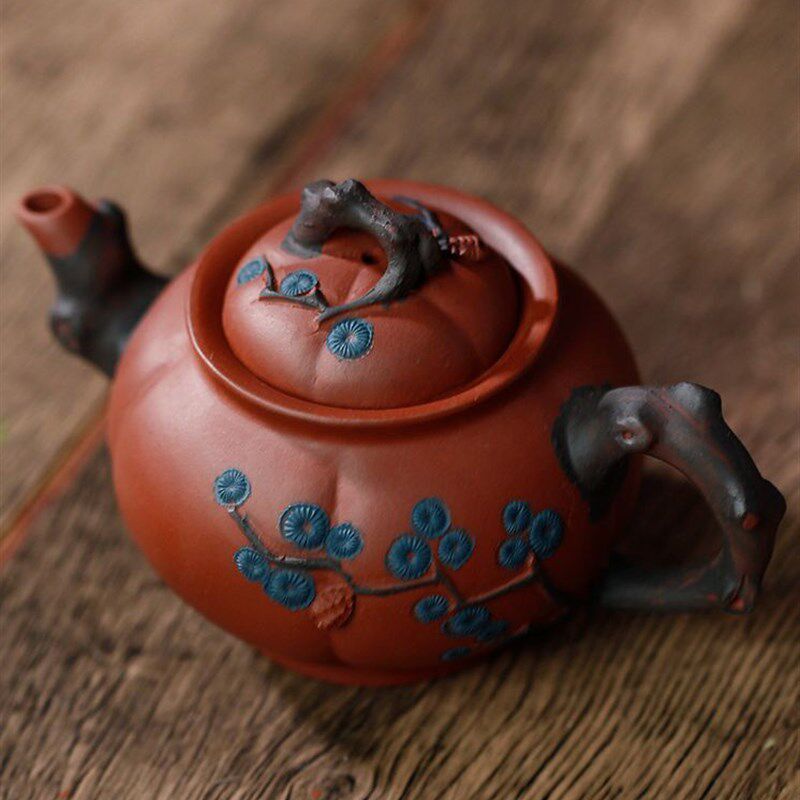 艳丽奢华高档紫砂壶250CC嵌z盖筋囊圆松叶纯手工卡口泡茶叶壶可养