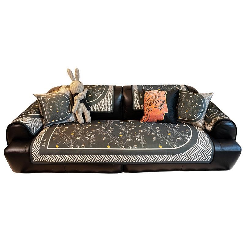 田园风深色耐f脏设计沙发垫四季冰丝凉感沙发坐垫防滑沙发套罩盖