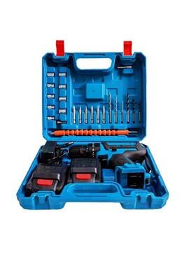 蓝色21V3功能充电钻t锂电池套装理电钻家用多功能螺丝刀电起子