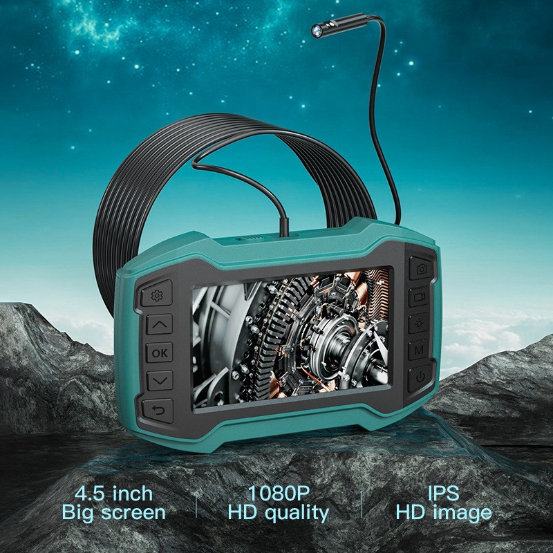 200万50f0万自动对焦带屏高清管道汽修内窥镜 4.5寸工业内窥镜