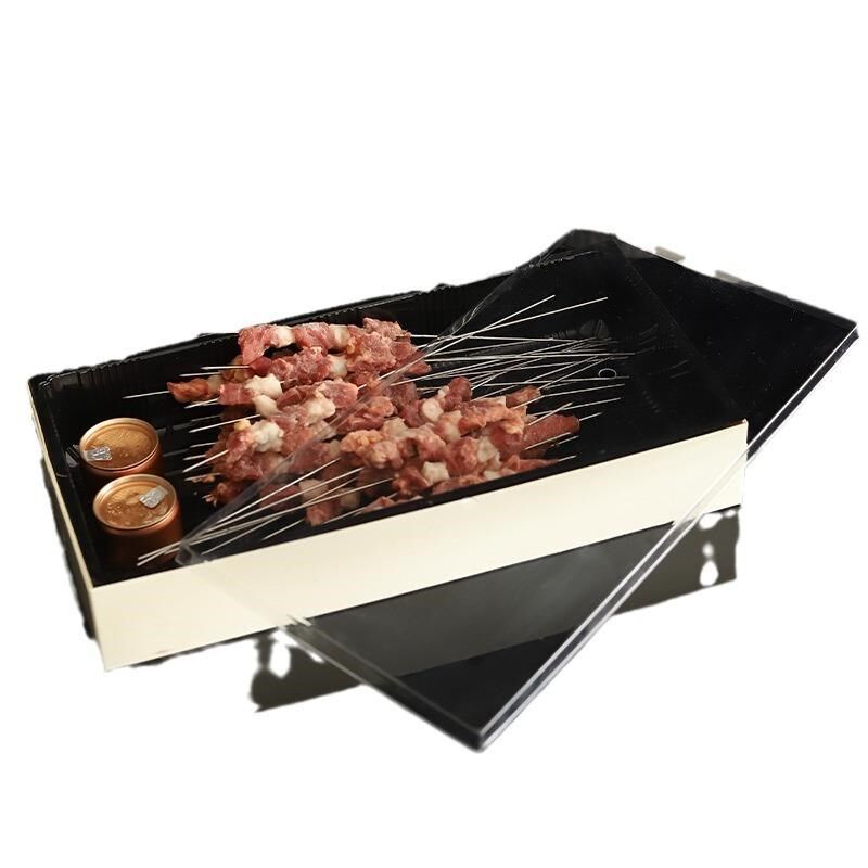 一次性烤肉盒露营外带打包盒x火锅寿喜烧食材包装盒烧鸟生蚝外卖