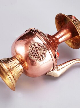 纯铜藏传用品尼泊尔工艺文巴壶净水瓶贲巴壶灌顶T密宗法器宝瓶大