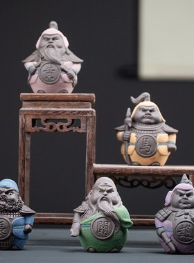 彩砂三国五虎上将小摆件家居w客厅E装饰品创意办公室桌面工艺品摆