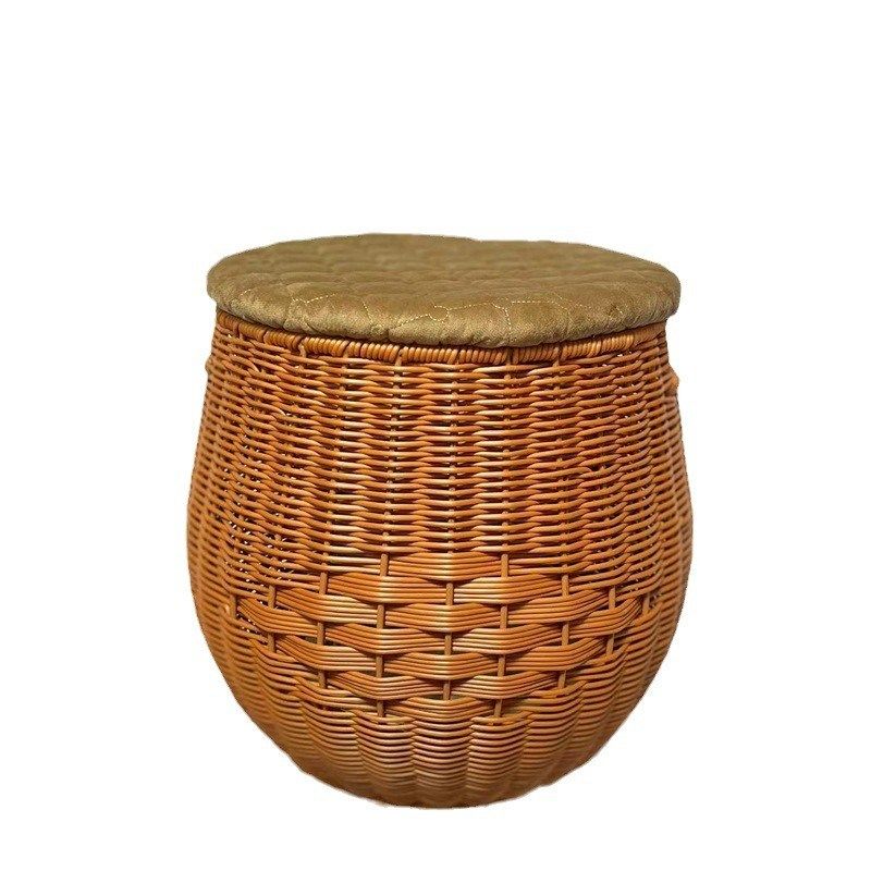 家用大号仿藤编坐凳o换鞋凳圆形脏衣桶收纳桶浴室塑料洗衣篮收纳,包装,透明胶盒,淘宝优惠券,粉丝福利购,淘宝优惠卷