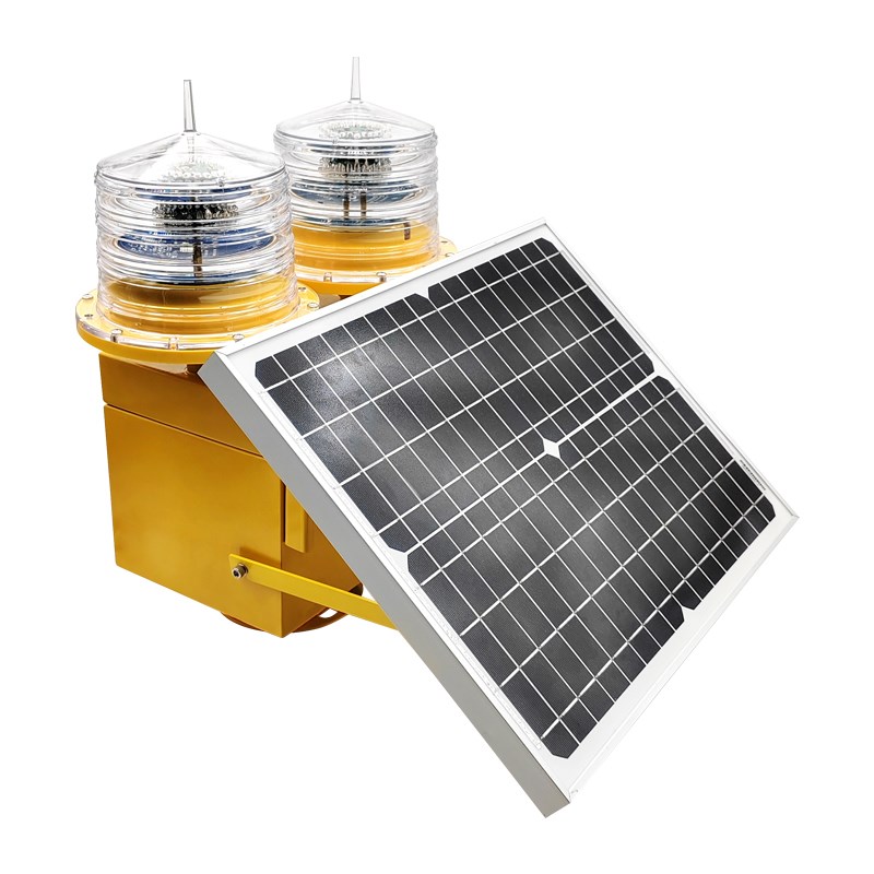 B型中光强航空障碍灯太阳能双头B灯高层建筑铁塔信号灯主副备份闪