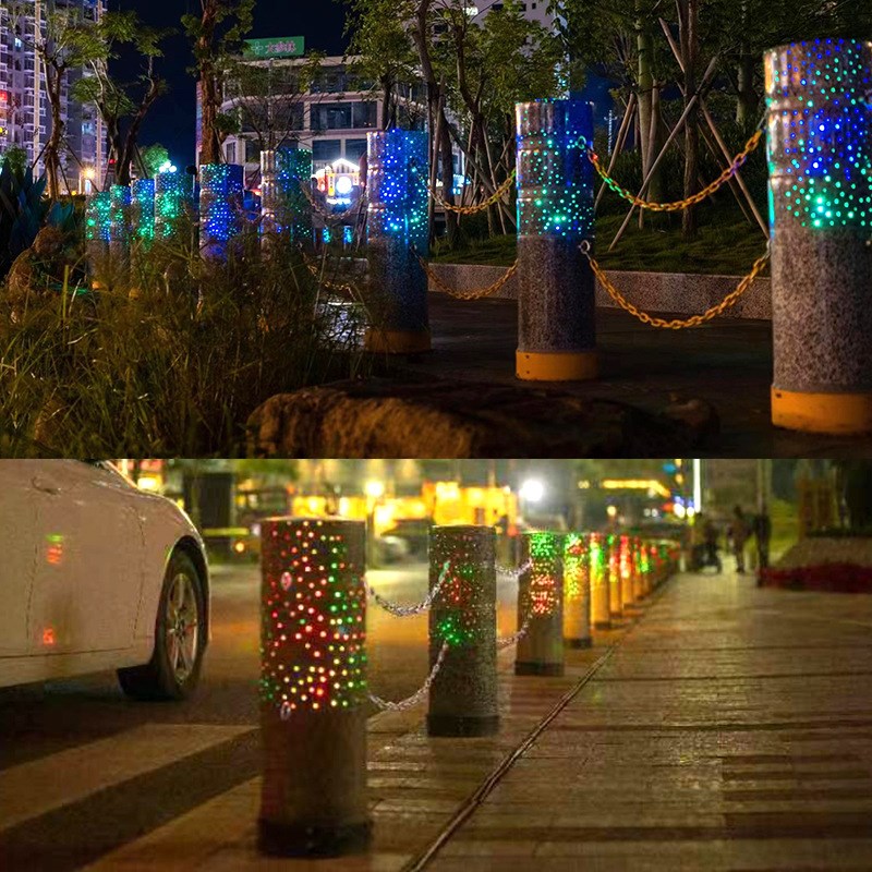 花岗岩彩色石球 发光圆形挡路障D石球 芝麻白挡车球石柱路障石