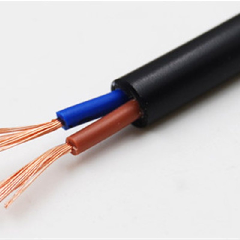 全铜两芯圆电线电缆AVVR RVV2*y0.12-6mm RVV黑软护套线信号无氧
