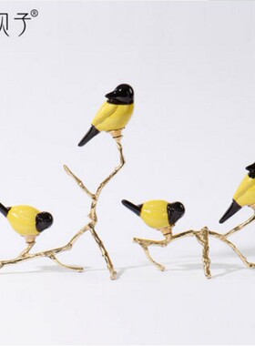 厂家直销新中式全铜小鸟玄关饰品样板房间摆设软装家居.艺术品摆