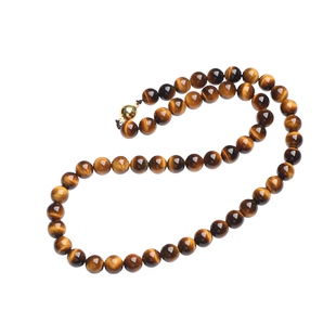 7A级天然黄虎眼石项链女士高级感虎睛石吊坠原创猫眼石木变石珠串