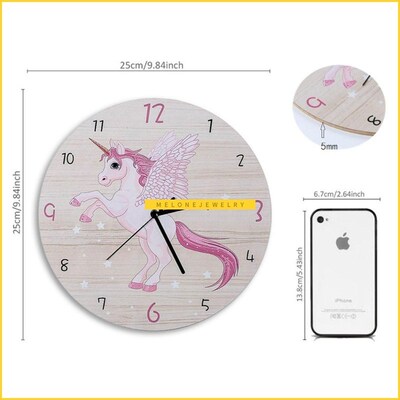 toon Circular nicoprn Wall Clock Kids Wooden Silent Reloj de