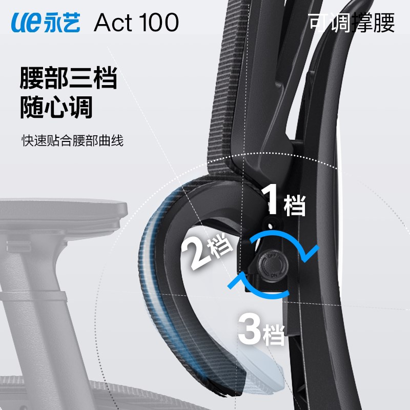 永艺撑腰椅Acit100人体工学椅办公椅子舒服久坐电竞椅家用电脑椅