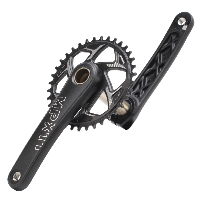 浩盟MPX11山地车中空一体牙盘中轴曲柄36T直装1S1速正负齿单盘牙