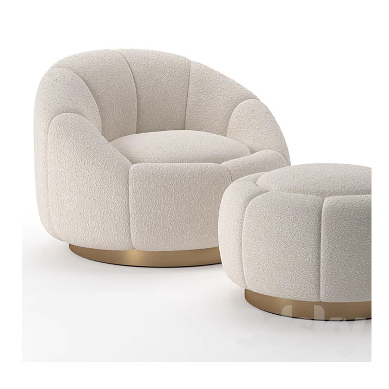 北欧简约小户型白色羊羔绒懒人沙发阳台布M艺休闲单人椅网红家具