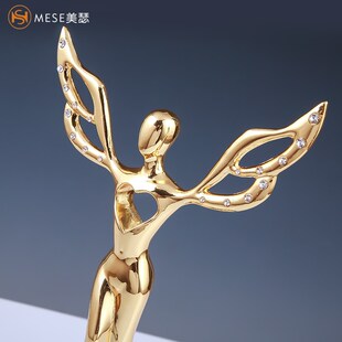 女人奥斯卡小金j人教师节三八妇女节奖杯定制创意金属奖杯金银铜