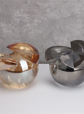 现代简约不规则水晶样板房售楼部书I房客厅卧室玄关饰品摆件