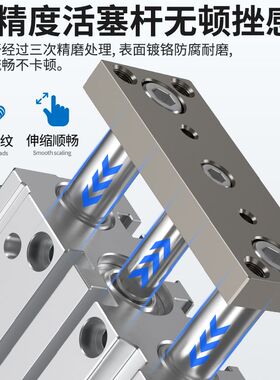 【店铺热销】三杆三轴气缸带导杆TCM/TCL16/32/40/50/63*125*150*