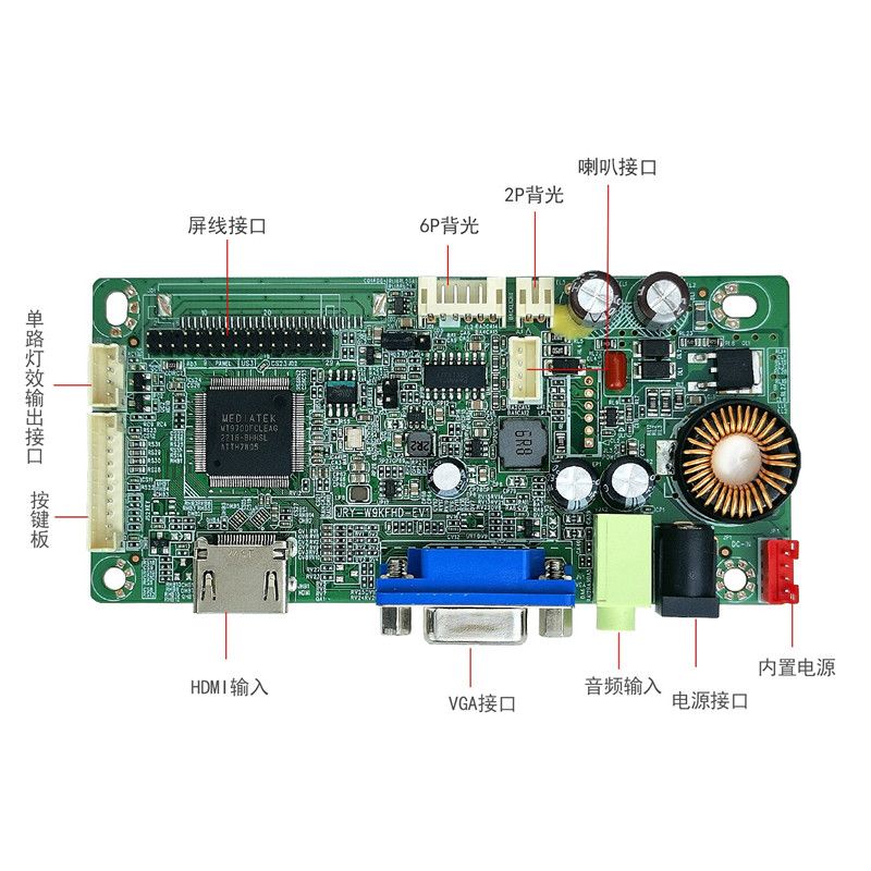 电脑一体机屏幕改装万能通用HDMI高清VGA带LED显示器改装音频套件