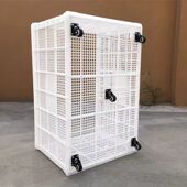 特厚收纳箱轮子周转箱万向轮带轮快递筐塑料筐超级大 滑轮省力