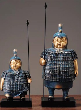 摆件装饰品兵g马俑家居办公工艺创意玄关中式室新桌面复古电视柜