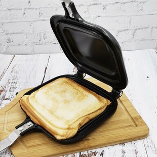 新品铸铁三明治吐司面包模u具早餐锅锅夹不粘日式烤盘铝合金双面
