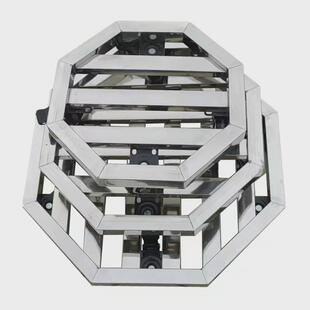 不锈钢花盆托 托盘j长方形八角形花托 托滑轮底盘带轮托 托盘万向