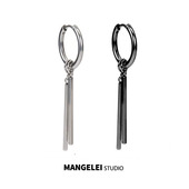 朋克小众高级感中性耳环耳圈男耳钉女双条棍街头无耳洞耳夹男耳坠