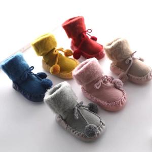 宝宝鞋袜0-1岁3秋冬婴儿袜子加绒厚保暖防滑地板袜男女小童学步袜
