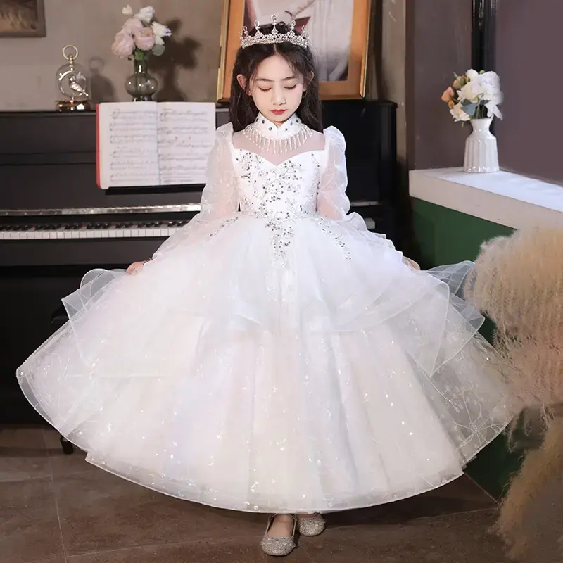 儿童演出服女童礼服高端轻奢小众生日公主裙花童小女孩钢琴演奏绝