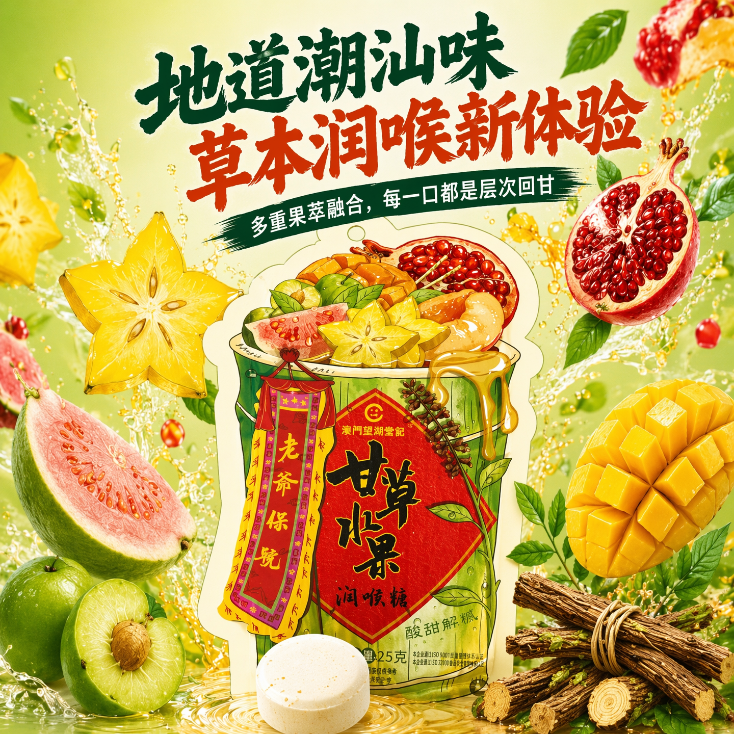 东门君潮汕特产潮州甘草水果味糖招待糖好运糖果零食25g独立包装