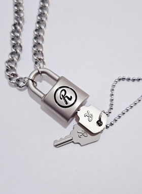 原版NANA同款南京锁项链不可开锁哑光雾砂男朋克R锁古着项链情侣