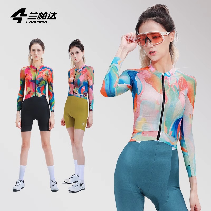 兰帕达夏季骑行服女款外套速干高端上衣公路车自行车专业梦彩长袖