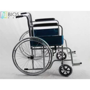 809钢制轮椅老人折叠轻便残疾人简便H耐用手动康复手推车代步车批