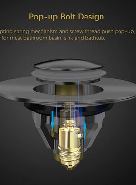极速Washbasin Plug,Universal Push-In HBounce Core Sink Sprin