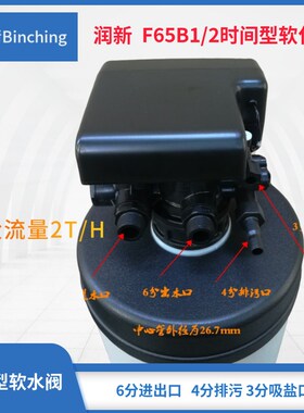 润新 F65B水处控制阀 时间型软化多路阀 1-2吨 家用软X水阀 6分口