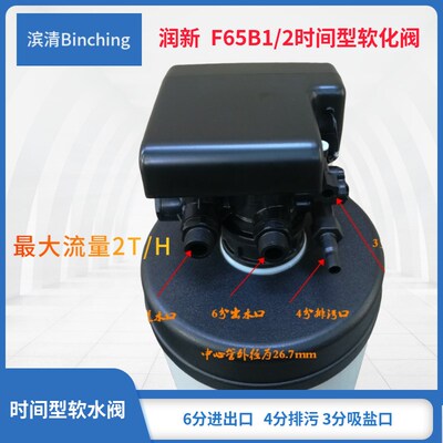 润新 F65B水处控制阀 时间型软化多路阀 1-2吨 家用软X水阀 6分口