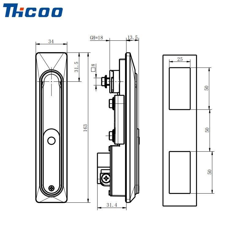 斯科机械锁锌合金平面柜锁火车y防盗门A7045带挂锁孔锁配电箱