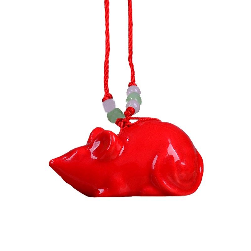 陶瓷红色生肖小猴子动物挂件办公家居吉祥装饰简T约现代工艺品吊,家居饰品,装饰摆件,淘宝优惠券,粉丝福利购,淘宝优惠卷