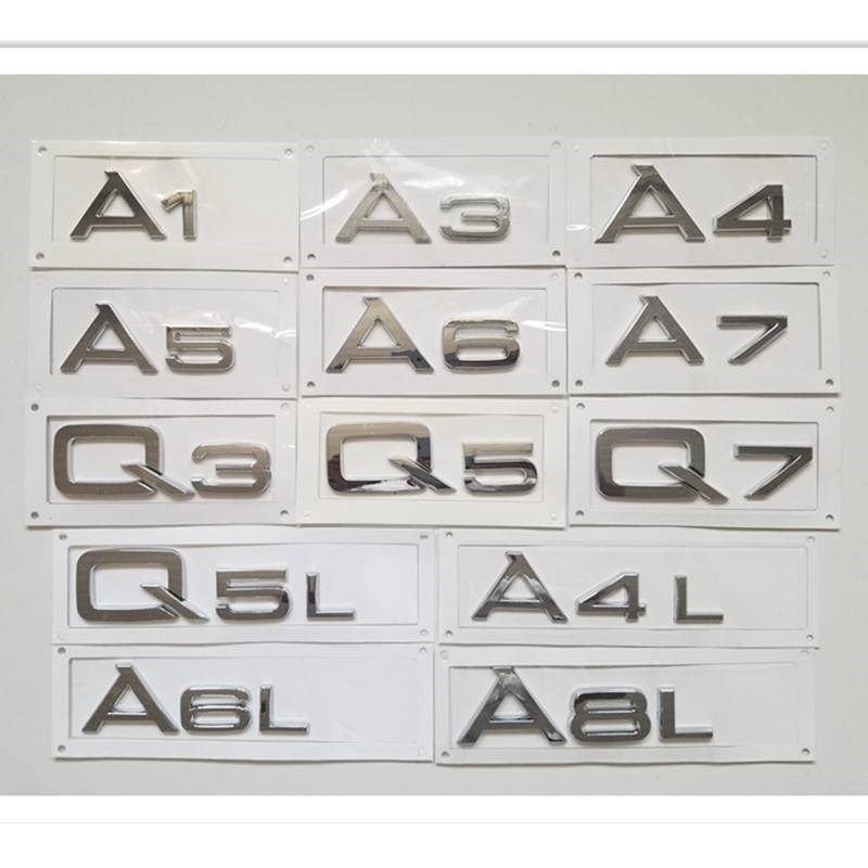 适用一汽A5奥迪A3车标Qq3后A4L字A6L标A8L前后Q7四环Q5排量标尾标