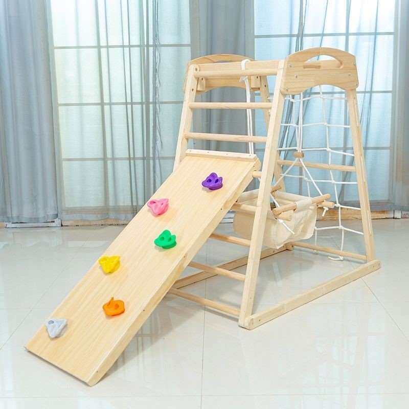 极速爬爬架儿童滑滑梯实木攀爬架家用室I内秋千小型宝宝迷你家庭