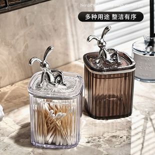 创意牙签筒桶罐高颜值牙线化妆棉签 轻奢牙签盒家用高档个性