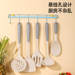 全套 奶白灰双色硅胶锅铲不粘锅厨房家用汤勺炒菜铲子厨具套装