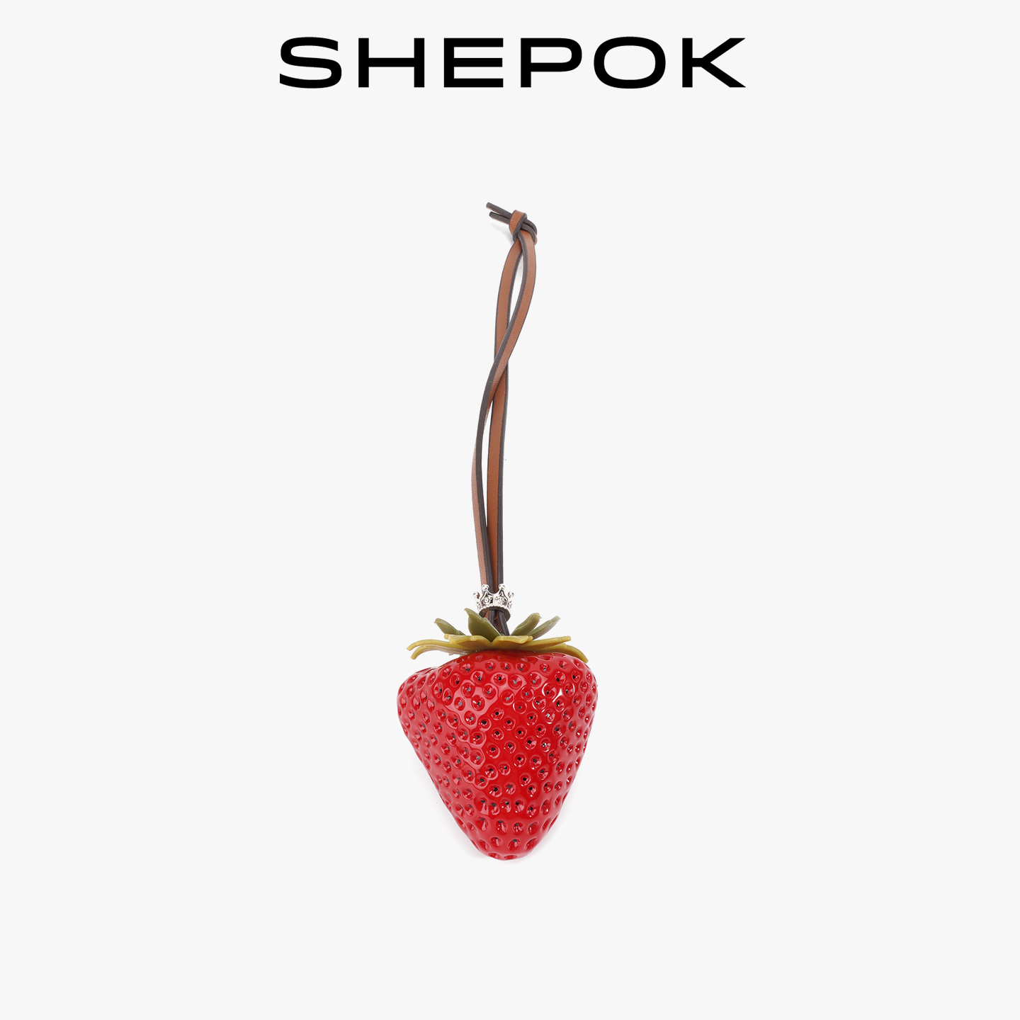 SHEPOK新款树脂草莓包包挂件 ins风水果挂件百搭包包挂饰