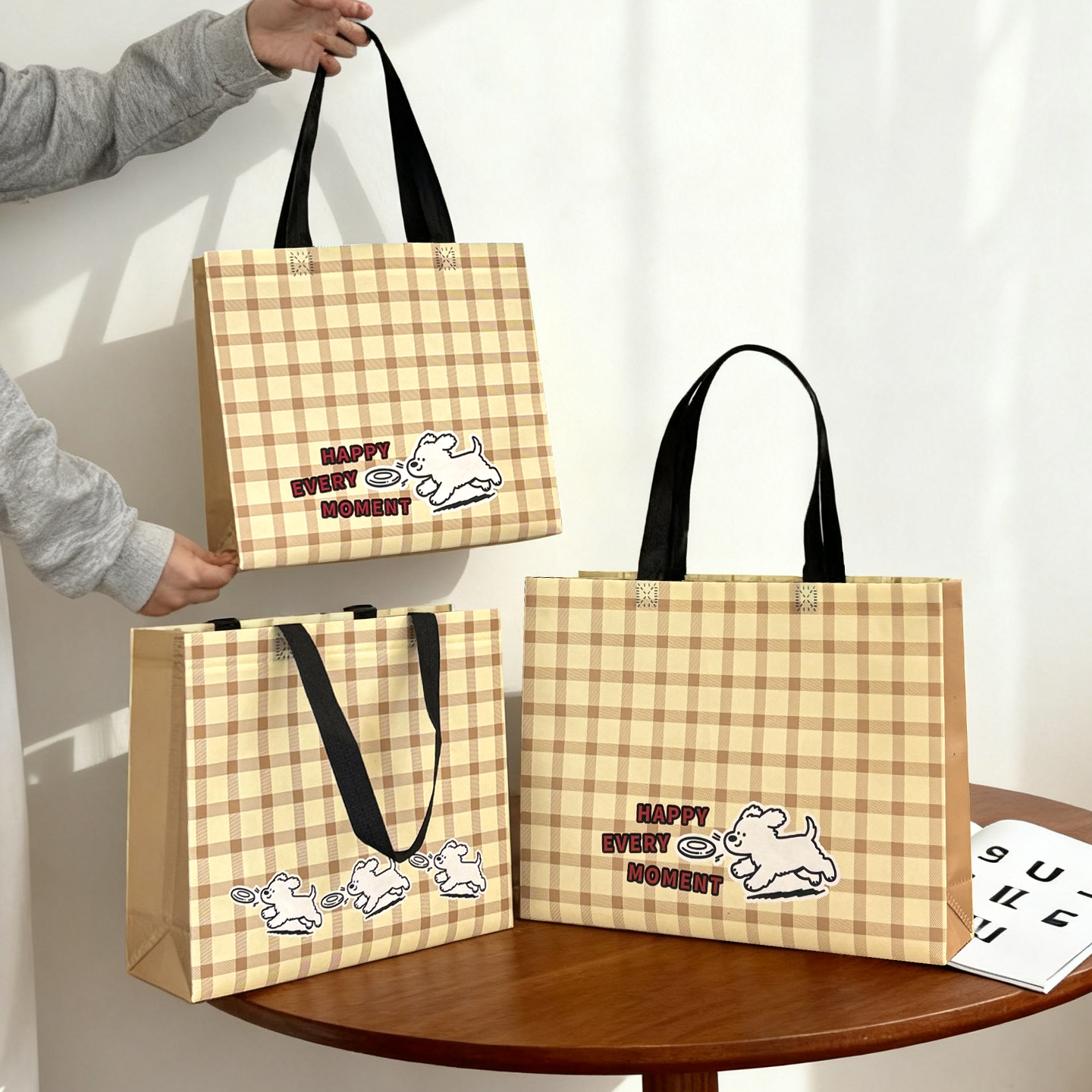 加厚卡通无纺布手提袋定做服装店礼品童装购物袋定制logo包装袋子