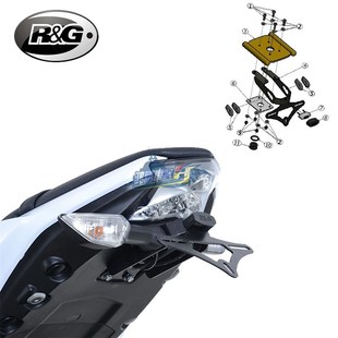英国RG 适用g川崎NINJA忍者650 改装车身防摔短尾牌照架排气保护