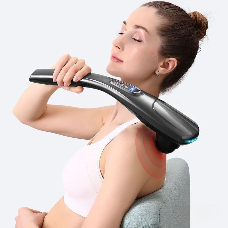 颈椎按摩器全身肩颈腿腰捶背中小型电I动多功能健身锤手握棒打