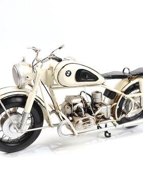 车复古摩托模型i摆件装饰品铁艺哈雷家居酒柜美式创意客厅工业风