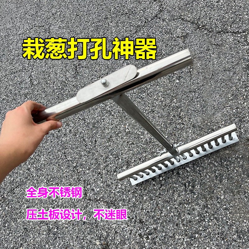 大葱叉子自动e打孔工具洋葱种菜移栽移苗器种葱神器栽葱机器栽苗