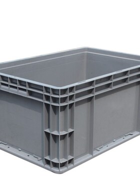 艾科堡EU物流箱600*400*175加厚塑料周转箱灰色U过滤箱工具收纳箱