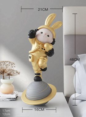 2023兔年摆件客厅玄关酒u柜家居饰品办公室桌面装饰送闺蜜生日礼